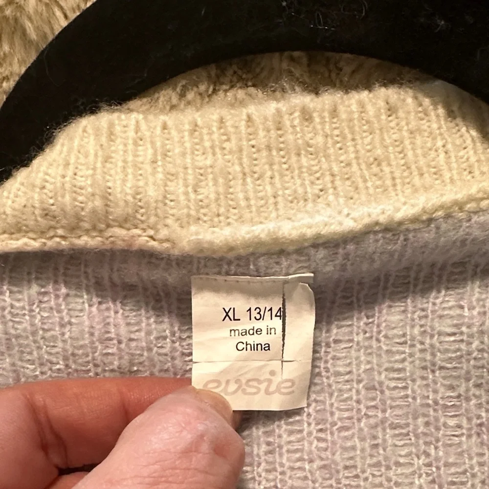 Floral Women's Cardigan in Cream and Purple - Picture 2 of 6